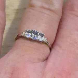 Tanzanite Plat over Sterling Silver Trilogy Ring